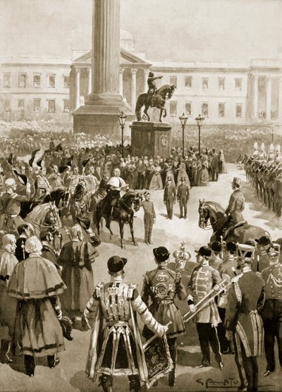 The End of the Crimean War: The Proclamation of Peace at Charing Cross, April 1856 by G.S. Amato